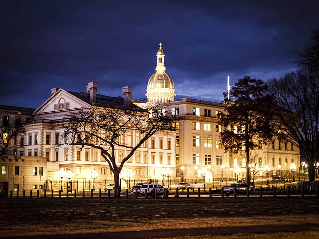 the Capitol at night